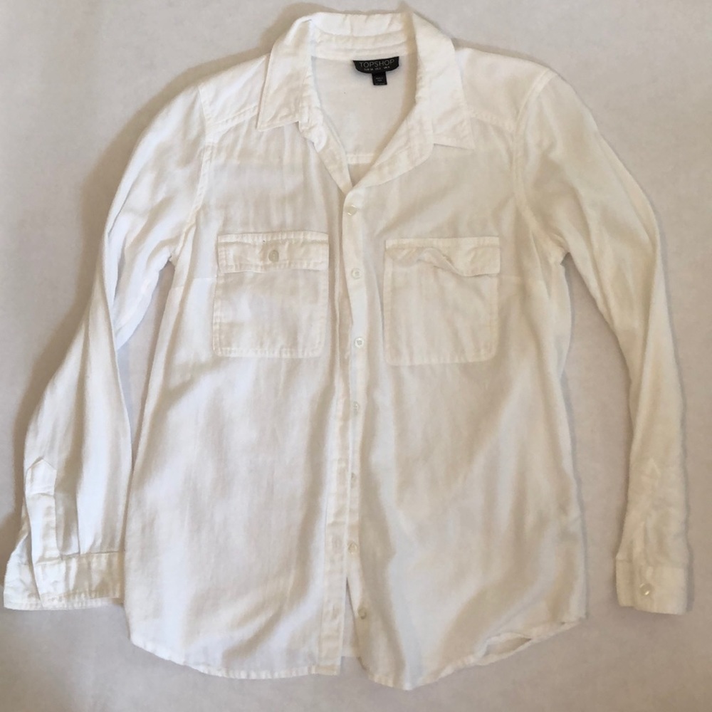 Topshop White Button Down